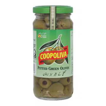 COOPOLIVA PITTED GREEN OLIVES 235G