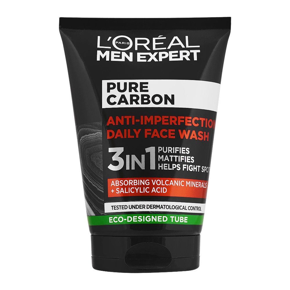 LOREAL MEN EXPERT PURE CARBON ANTI-IMPERFECTION DAILY FACEWASH 100ML