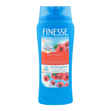 Finesse Restore + Strengthen Detoxify Shampoo, Hyaluronic Acid + Camelia Oil + Keratin, For Soft & Shiny Hair, 384ml