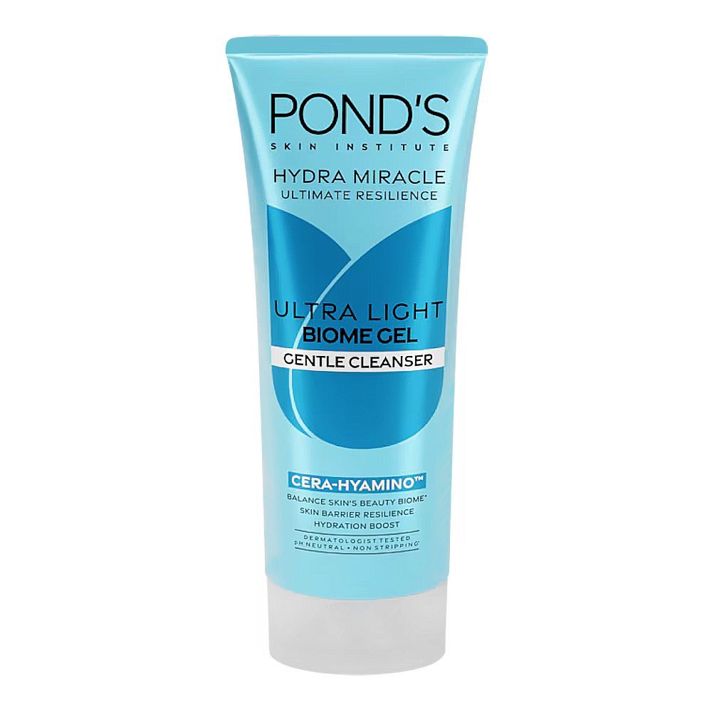 Pond's Bright Miracle Cera-Hyamino Ultra Light Biome Gel Gentle Cleanser, For Hydrated Skin, 90g
