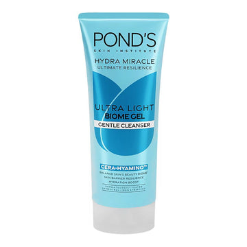 Pond's Bright Miracle Cera-Hyamino Ultra Light Biome Gel Gentle Cleanser, For Hydrated Skin, 90g