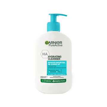 Garnier Skin Active HA Hydrating Deep Cleanser, Hyaluronic Acid+Clay, For All Skin Types, 250ml