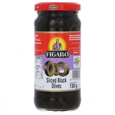 FIGARO SLICED BLACK OLIVES 130G