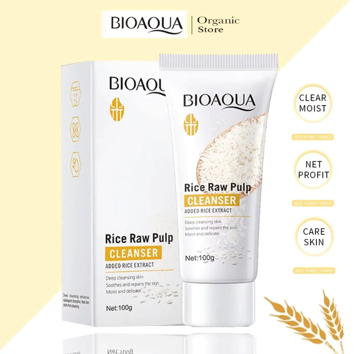 BIOAQUA RICE RAW PULP CLEANSER 100G