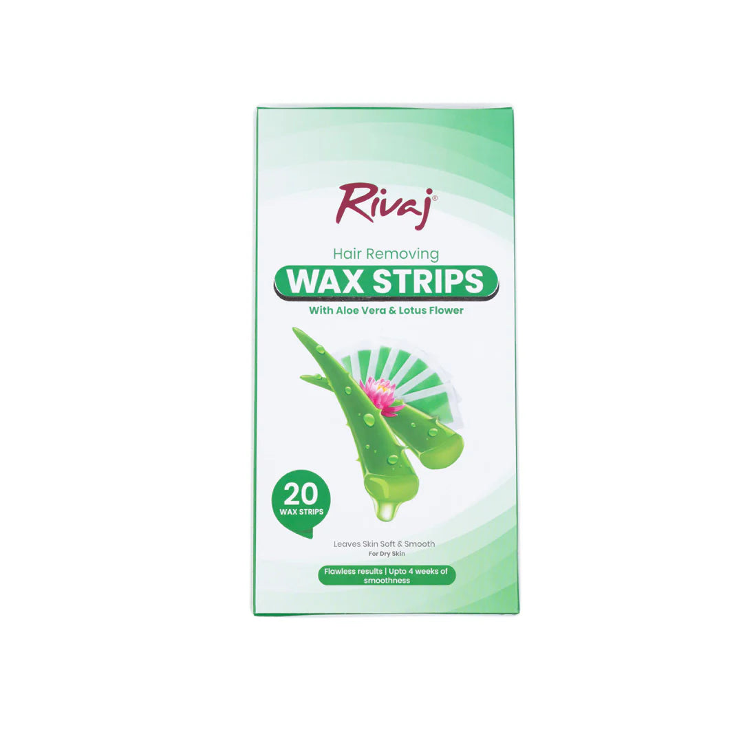 RIVAJ ALOE VERA & LOTUS WAX STRIP 20STRIPS