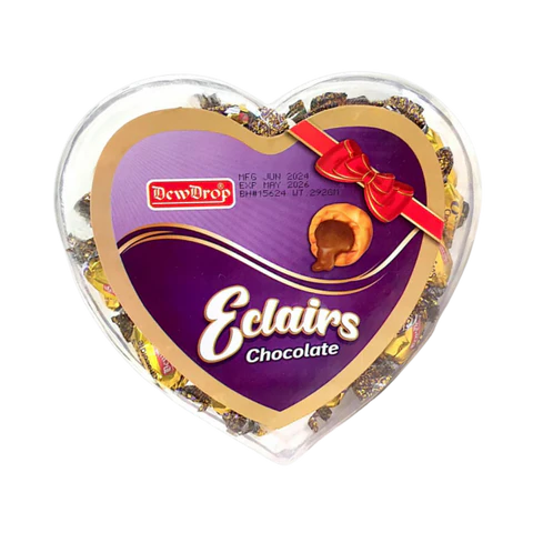DEWDROP ECLAIRS CRYSTAL HEART MILKY 292GM