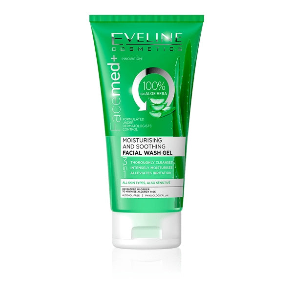 EVELINE MOISTURISING AND SOOTHING BIO ALOE VERA FACIAL WASH GEL 150ML