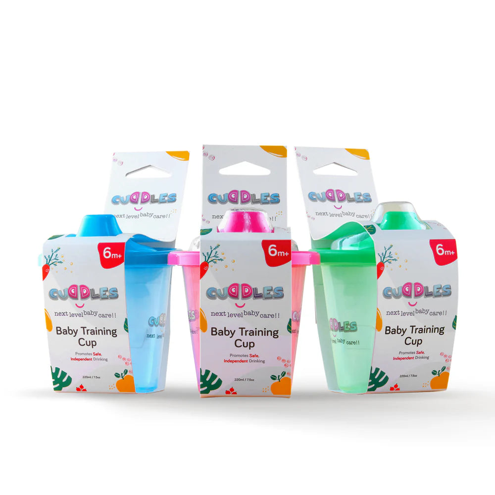 CUDDLES BABY TRAINING CUP 220ML (PACK OF 3)