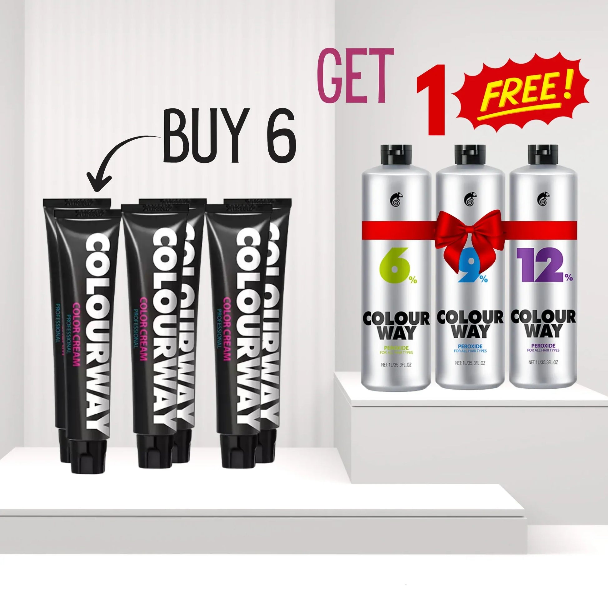 Colour Way Buy 6 Colour Tube Free Large Developer