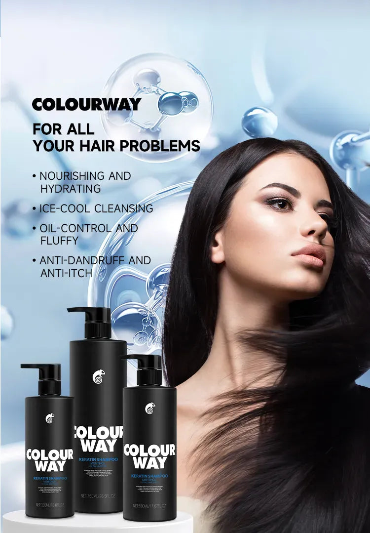 Colour Way Hair Shampoo COLOURWAY Menthol Keratin Shampoo 300ml