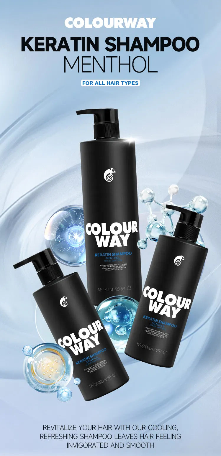 Colour Way Hair Shampoo COLOURWAY Menthol Keratin Shampoo 300ml