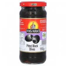 FIGARO PITTED BLACK OLIVES 110G