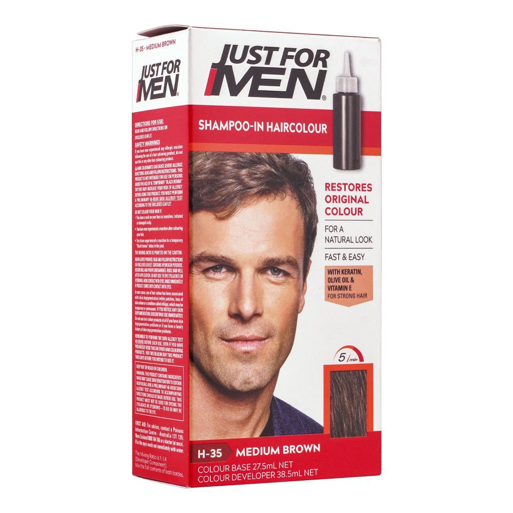 JUST FOR MEN SHAMPOO IN HARI COLOUR H-35 MEDIUM BROWN