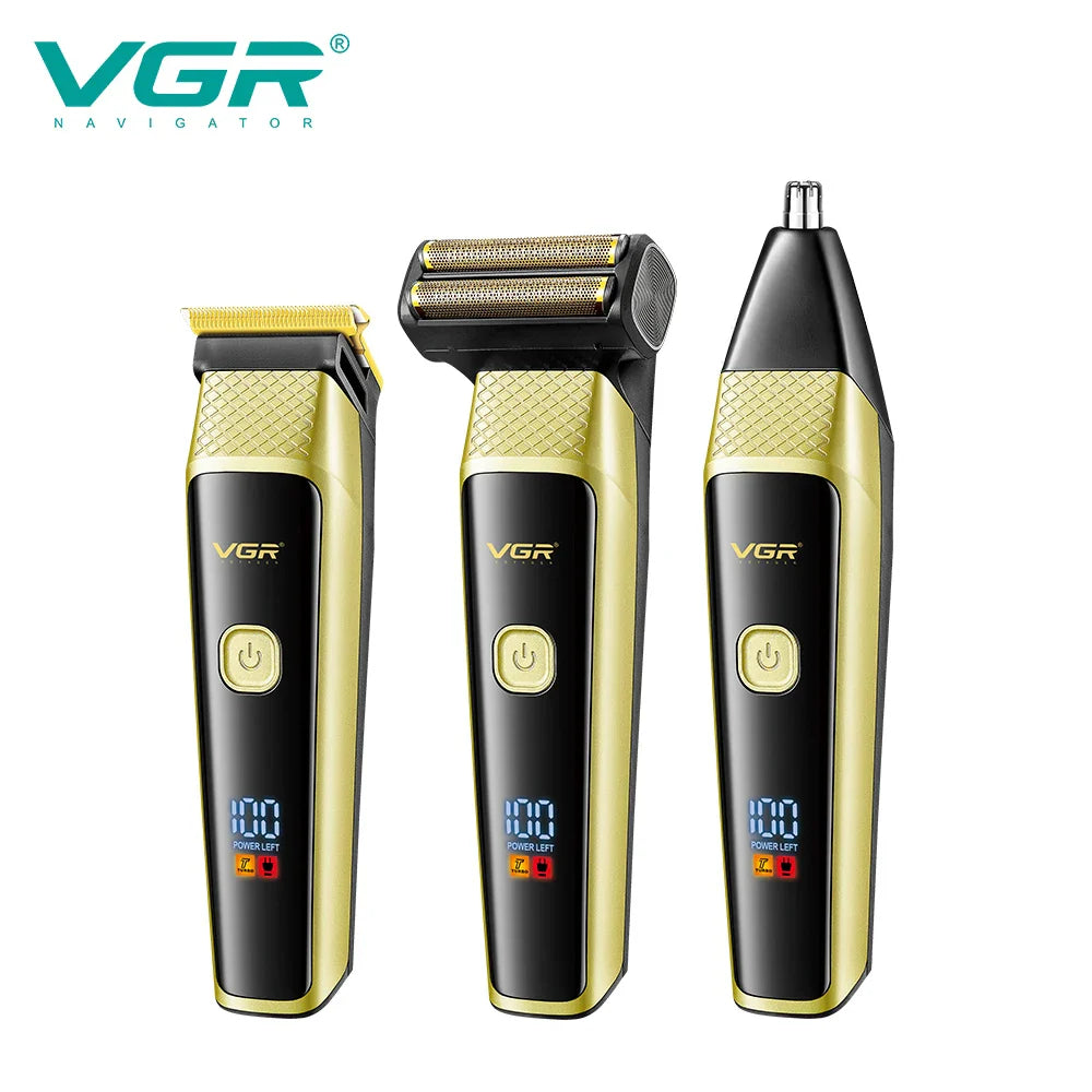 VGR V-366 Professional 3-in-1 Hair Trimmer & Shaver Machine for Men | Rechargeable Nose & Beard Clipper Set